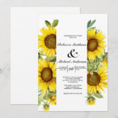 Invitation fleurs d'aquarelle (Devant / Derrière)