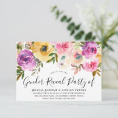 Invitation Fleurs d'aquarelle Baby shower de la fête de révél (Debout devant)