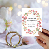 Invitation Fleurs d'aquarelle blanche Boho Enregistrer la dat