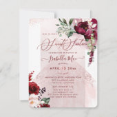 Invitation Fleurs d'aquarelle bleu doux 16 (Dos)