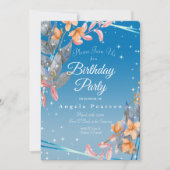 Invitation Fleurs d'aquarelle bleu Heather (Devant)