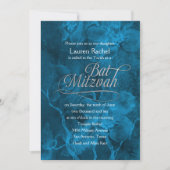 Invitation Fleurs d'aquarelle bleu Turquoise bat mitzvah (Devant)