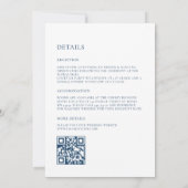 Invitation Fleurs d'aquarelle bleues sur une arche blanche (Dos)