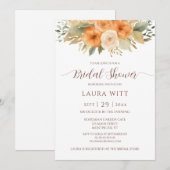 Invitation Fleurs d'aquarelle botanique Fête des mariées chic (Devant / Derrière)