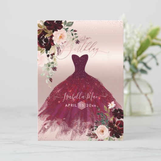 Invitation Fleurs d'aquarelle Bourgogne (Debout devant)