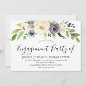 Invitation Fleurs d'aquarelle Champagne de la Marine (Devant)