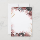 Invitation Fleurs d'aquarelle d'automne Mariage chic (Dos)