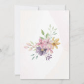 Invitation Fleurs d'aquarelle de la fête de retraite d'été ro (Dos)