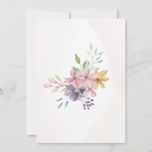 Invitation Fleurs d'aquarelle de la fête de retraite d'été ro (Dos)