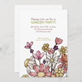 Invitation Fleurs d'aquarelle de la fête du jardin (Devant / Derrière)