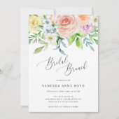 Invitation Fleurs d'aquarelle de Pêche Florale Brunch nuptial (Devant)