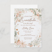 Invitation Fleurs d'aquarelle de snowflacon d'hiver (Devant / Derrière)