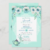 Invitation Fleurs d'aquarelle de thé à la menthe (Devant / Derrière)