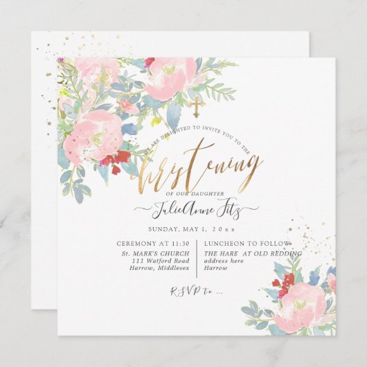 Invitation Fleurs d'aquarelle des chalets PixDezines (Devant / Derrière)