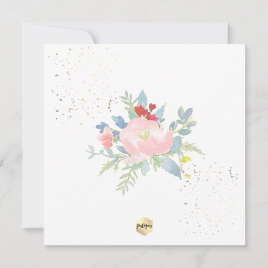 Invitation Fleurs d'aquarelle des chalets PixDezines (Dos)