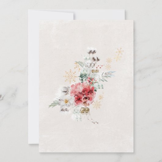 Invitation Fleurs d'aquarelle d'hiver 30e fête d'anniversaire (Dos)