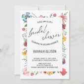 Invitation Fleurs d'aquarelle Élégante Fête des mariées de sc (Devant)