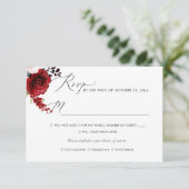 Invitation Fleurs d'aquarelle en fleurs passionnées, RSVP w R (Debout devant)