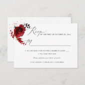 Invitation Fleurs d'aquarelle en fleurs passionnées, RSVP w R (Devant / Derrière)