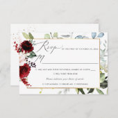 Invitation Fleurs d'aquarelle en fleurs passionnées, RSVP w R (Devant / Derrière)