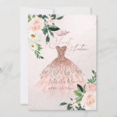 Invitation Fleurs d'aquarelle en Sweet sixteen or rose (Devant)