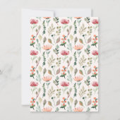 Invitation Fleurs d'aquarelle et Baby shower de lettres d'or (Dos)