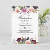 Invitation Fleurs d'aquarelle et baies de Bourgogne modernes (Debout devant)