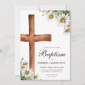 Invitation Fleurs d'aquarelle et baptême croisé (Devant)