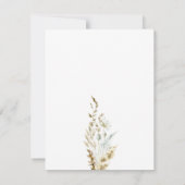 Invitation Fleurs d'aquarelle et déjeuner nuptial d'herbe séc (Dos)