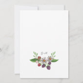 Invitation Fleurs d'aquarelle et Mariage de baies (Dos)