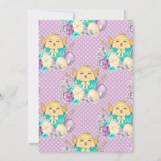 Invitation Fleurs d'aquarelle et mignonne poussette 1er anniv (Dos)