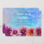 Invitation Fleurs d'aquarelle Fête des mariées florale modern (Devant / Derrière)