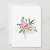 Invitation Fleurs d'aquarelle Feuillage douche de mariée (Dos)