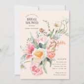 Invitation Fleurs d'aquarelle fleurie chic jardin de printemp (Devant)