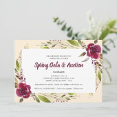 Invitation Fleurs d'aquarelle Gala de printemps et vente aux (Debout devant)