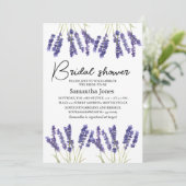 Invitation Fleurs d'aquarelle Lavender Fête des mariées viole (Debout devant)