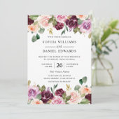 Invitation Fleurs d'aquarelle magnifiques été ou Mariage de a (Debout devant)