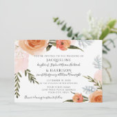 Invitation Fleurs d'aquarelle Mariage de remplissage de broch (Debout devant)