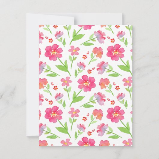 Invitation Fleurs d'aquarelle mixtes 2 (Dos)
