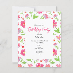 Invitation Fleurs d'aquarelle mixtes 2