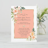 Invitation Fleurs d'aquarelle moderne Vivre Coral Mariage (Debout devant)