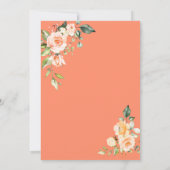 Invitation Fleurs d'aquarelle moderne Vivre Coral Mariage (Dos)