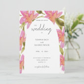 Invitation Fleurs d'aquarelle Pastel Boho Rose (Debout devant)