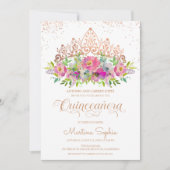 Invitation Fleurs d'aquarelle pastel Quinceanera (Devant)