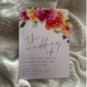 Invitation Fleurs d'aquarelle printanière Gras Mariage modern