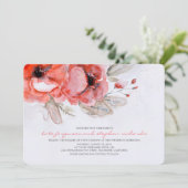 Invitation Fleurs d'aquarelle romantique Mariage lunaire (Debout devant)