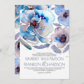 Invitation Fleurs d'aquarelle romantiques Mariage de saumons  (Devant / Derrière)