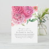 Invitation Fleurs d'aquarelle rose Baby shower botanique (Debout devant)