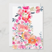 Invitation Fleurs d'aquarelle rose bohème Douce 16 ans (Dos)