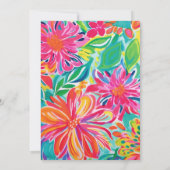 Invitation Fleurs d'aquarelle rose chaud 40e anniversaire (Dos)